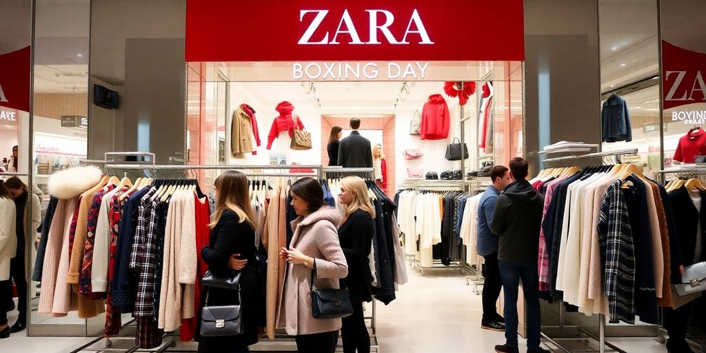 Vêtements en promotion pour le Boxing Day chez Zara.